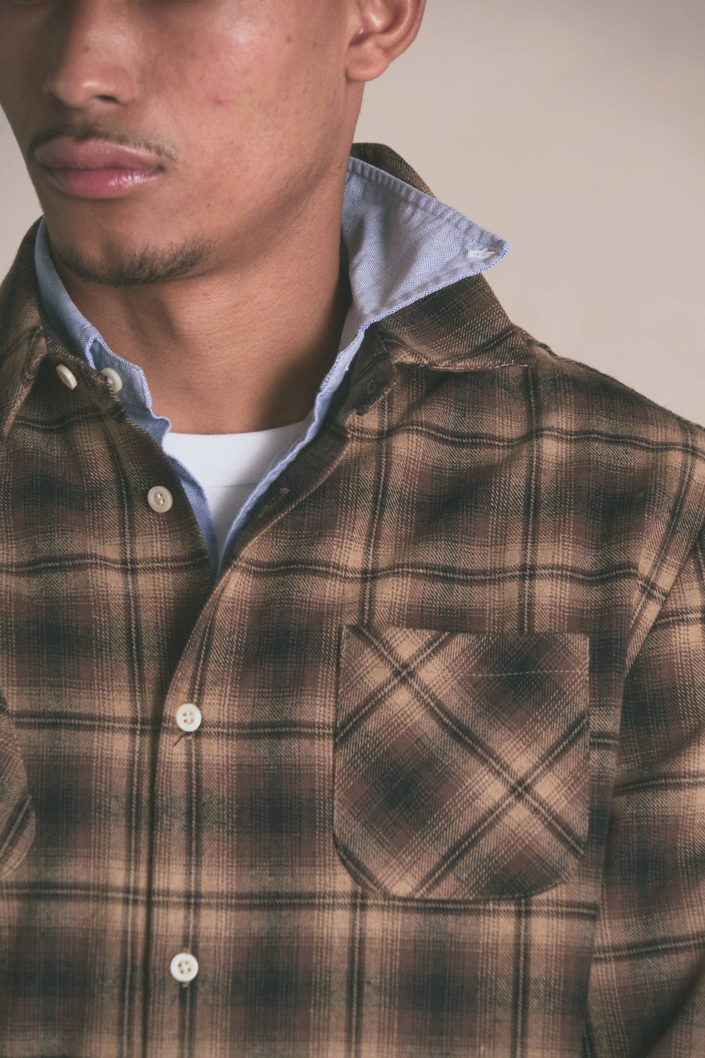 Shadow Plaid Flannel Shirt